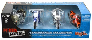 Maisto Fresh Metal Motorcycle Collection 1:18 Scale Set of 4 Honda Yamaha NIB - Picture 1 of 8