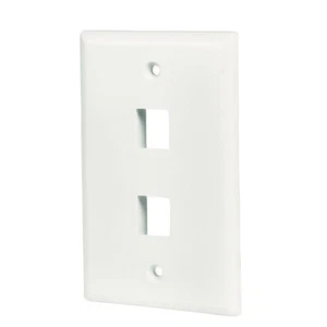 RJ45 Face Plate Wall Socket Cat6 Cat5e Ethernet Single Gang 2 Port - Picture 1 of 4