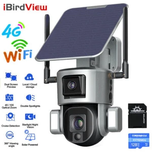 iBirdView Solar Power 4K 8MP IR Camera 4/10X Zoom 4G Wifi IP Video Recorder New - Picture 1 of 19