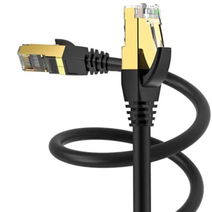 [2000Mbps] Ultra-High Speed Blk 40Gb Cat 8 Ethernet Cable S/STP Lead, 6-50Ft Lot - Picture 1 of 11