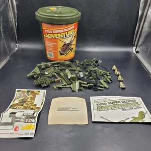 Lot of Vintage Tyco Super Blocks Adventure Military Blocks Figures Stickers - Picture 1 of 8