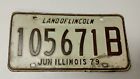 1979 ILLINOIS License Plate 105671B