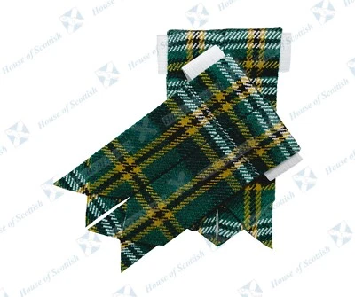 HOUSE OF SCOTTISH SCOTTISH KILT HOSE SOCKS FLASHES HERITAGE OF IRELAND TARTAN KILT FLASHERS