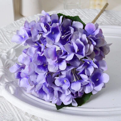 1X Artificial Hydrangea Fake Silk Flowers Bouquet Wedding Home Garden Decor HOT - Image 1 of 4
