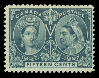 CANADA 1897  JUBILEE issue  15c steel blue  Scott # 58  mint MH  - Image 1 of 2