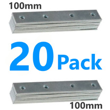 20 Steel Mending Fixing Plate Flat Brackets Straight Repair Braces Joining 100mm