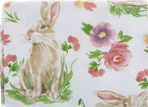 Vinyl Printed Kitchen Tablecloth,60x84"Oblong,EASTER BUNNIES & PASTEL FLOWERS,MI - Picture 1 of 24