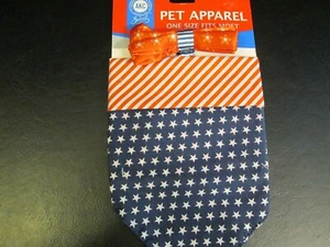 Doggie Patriotic Stars and Stripes Bandana and Bow Tie, One Size, NWT - Picture 1 of 3