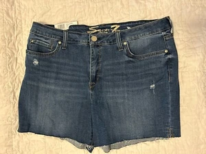 New NWT Seven7 Women's Size 16 Weekend Short Denim Jean Shorts Cutoff - Picture 1 of 2