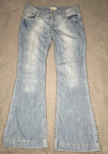 Vintage Anchor Blue Jeans Womens 13R Bell Bottom Flare Low Rise Denim Hip Pop - Picture 1 of 13