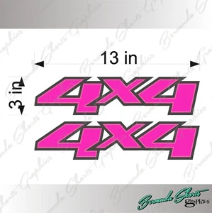 4X4 Replacement Logo / PAIR / PINK Vinyl Truck Chevy GMC Sierra Graphic Decals - Picture 1 of 3