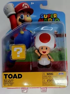 Figura de Super Mario Toad de 4 pulgadas con? Figura de acción Block Jakks Nintendo - Imagen 1 de 3