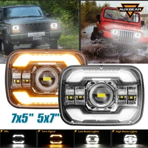 AUXBEAM 7x6" LED Headlight For 1986-1995 Jeep Wrangler YJ 1984-2001 Cherokee XJ - Picture 1 of 12