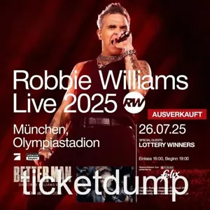 Robbie Williams Tickets | Stehplatz Innenraum | München | 26.07.2025 - Bild 1 von 1