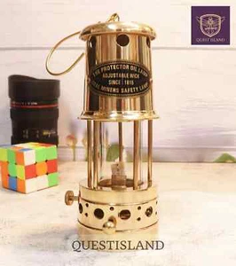 Solid Brass Lamp Lantern Coal Miners Safety Lamp Hanging Lamp Beautiful Nautical - Picture 1 of 7
