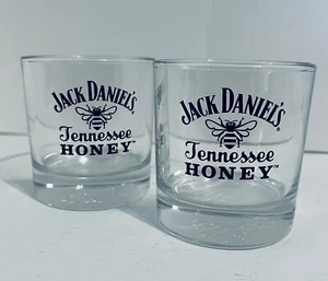 Jack Daniels Tennessee Honey Whisky Juego de 2 Rocks Glass 8 OZ logotipo de abejorro - Imagen 1 de 3