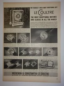 1953 Le Coultre Uhren & Uhren Werbung - Bild 1 von 1