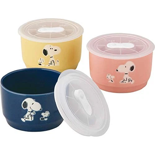 Yamakasyoten "PEANUTS" Microwave Pack Storage Container 3 Piece Set (S) more SNO - Image 1 of 1