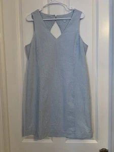 Southern Tide - Vestido sin solero Seersucker azul/blanco para mujer.  Talla 12 - Imagen 1 de 8
