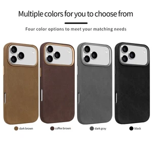 For iPhone 16 17 Pro Max 15 Shockproof Magnetic Leather Case Slim Cover new - Picture 1 of 14