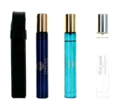 Versace 4 Pcs Set Dylan Blue, Eros, Eau Fraiche & Case 0.3 oz / 10 mL for Men - Image 1 of 4