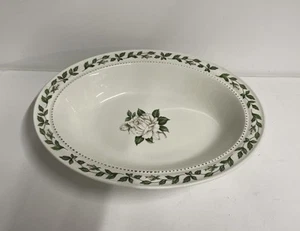 Hall China 10 3/8" Cameo Rose Oval Vegetable Serving Bowl Mary Dunbar - Picture 1 of 5