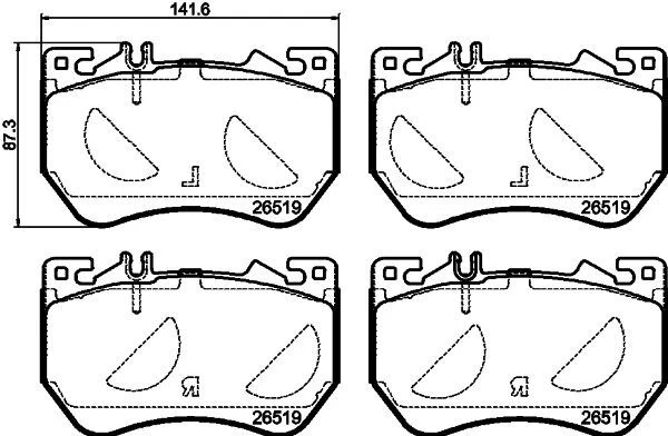 Juego de pastillas de freno delanteras Mintex para Mercedes-Benz Clase C Cle Clase E Foto 1 de 1