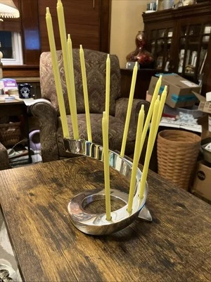 Никелевый серебряный спиральный подсвечник Dansk на 12 свечей Bertil Vallien Франция - Изображение 1 из 4