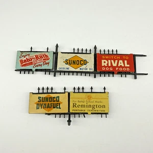 Lionel 156-5X Fence Panels Sunoco Gas, Baby Ruth, Rival, Remington, Sunoco Dyn - Picture 1 of 5