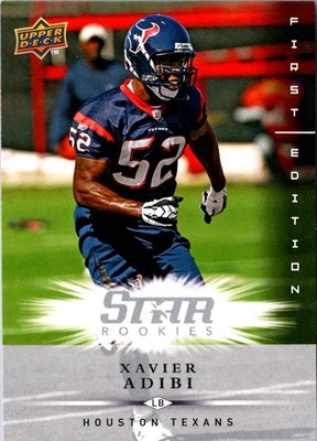 2008 Upper Deck First Edition Xavier Adibi #200 Houston Texans Football Card - Image 1 of 2