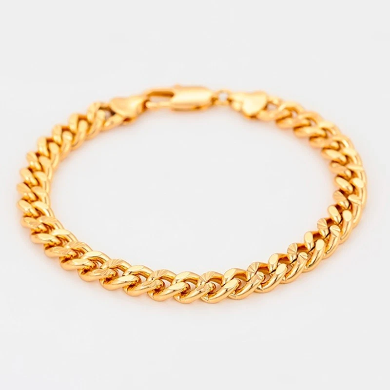 Solid 18K Rose Gold Filled Tarnish-Free 8mm Italian Womens Mens 7" Bracelet - Image 1 of 4