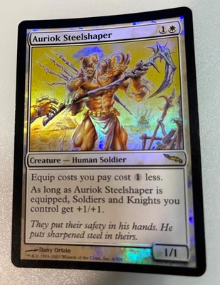 MTG Foil 1X Auriok Steelshaper X1 Mirrodin Magic - LP - Image 1 of 2