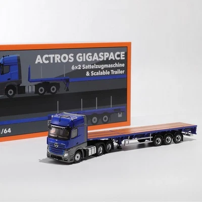 GCD 1/64 Mercedes Benz Actros 6x2 Tractor & Trailer Blue Diecast Model Toy - Image 1 of 4