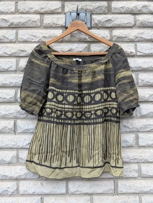 MIU MIU MADE IN ITALY CAMISA BLUSA SEDA TOP MANGA LARGA MUJER TALLA 40 Foto 1 de 4