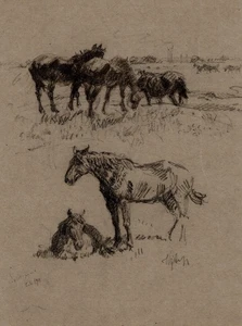 Hjalmar Asp (Swedish, 1879-1940) charcoal drawing23 - Picture 1 of 2