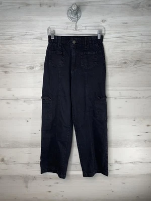 Madden NYC Pants Womens Medium Black Cargo Pockets Elastic Waist Utility Zip Fly - Image 1 of 4