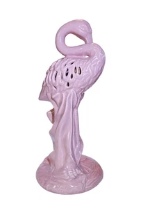 Vintage Ceramic Pink Flamingo Figurine 15.5" Tall Art Deco Florida Beachy - Picture 1 of 8