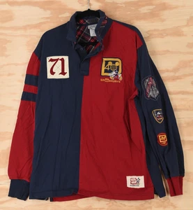 Walt Disney World 40th Anniversary L/S Rugby Polo Shirt Size Large Navy/Red - Picture 1 of 19