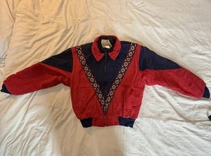 Cripple Creek Hombres Rojo M Chaqueta Bomber Azteca Suroeste - Imagen 1 de 12
