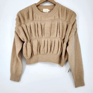 Dreamers BY Debut maglione donna ritagliato taglia S marrone scrunch morbido neutro nuovo con etichette - Foto 1 di 7