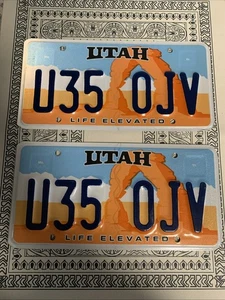 2007 Utah Arches Life Elevated Lot Of 2 Pair Expired License Plates - Picture 1 of 11