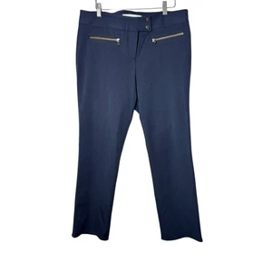 Veronica Beard Navy Blue Metro Cropped Kick Flare Pants Size 12 Work Career - Picture 1 of 7
