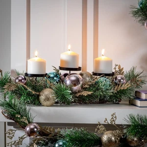 Season to Sparkle Faux Floral Table Decor Candle Holder Artificial - Picture 1 of 5