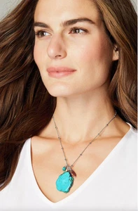 J. Jill ~ NEU wunderschöner kurzer Anhänger Türkis Himmel ~ Neu mit Etikett (1V5) - Bild 1 von 5