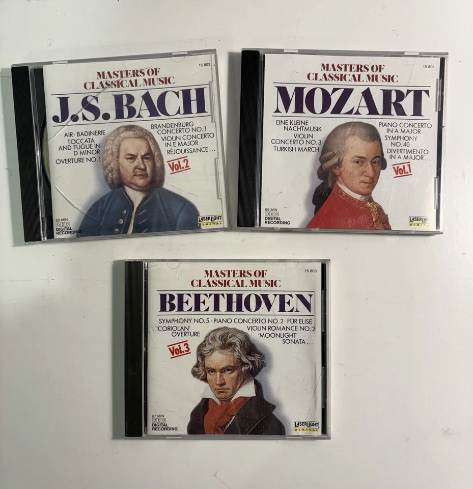 1988 Vol 1-3 Masters Of Classical Music - Bach, Beethoven, & Mozart CD Set - Image 1 of 4