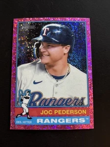 Joc Pederson 2025 Topps Heritage #158 Purple Sparkle Texas Rangers - Picture 1 of 2