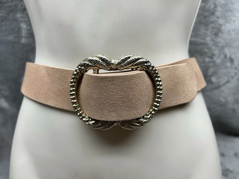 Sézane Artemis Gamuza Cuero Cinturón Hebilla Dorada Italia Chic Boho T.80 | Vendedor de EE. UU. Foto 1 de 4