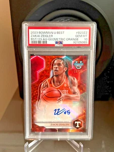 2023-24 Bowman University Zakai Ziegler Orange Auto /25 Tennessee PSA 10 - Picture 1 of 2