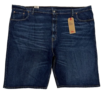 Levis 569 Loose Straight Mens Stretch Denim Shorts Big &Tall 54 Dark Blue #0017 - Image 1 of 4