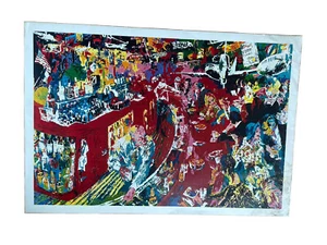 Leroy Neiman "BAR AT 21 club New York 1977 large - Picture 1 of 12